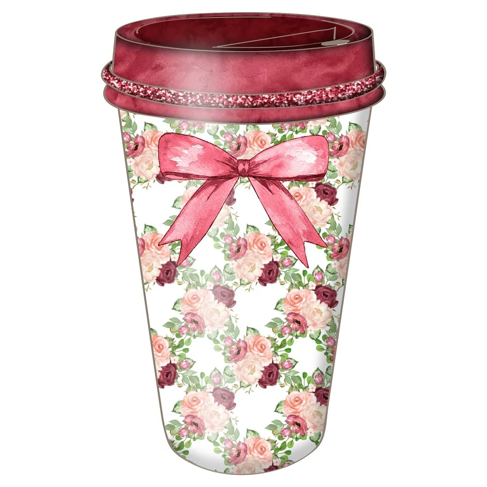 Rain Romance Coffee Cup #2 Fabric Panel
