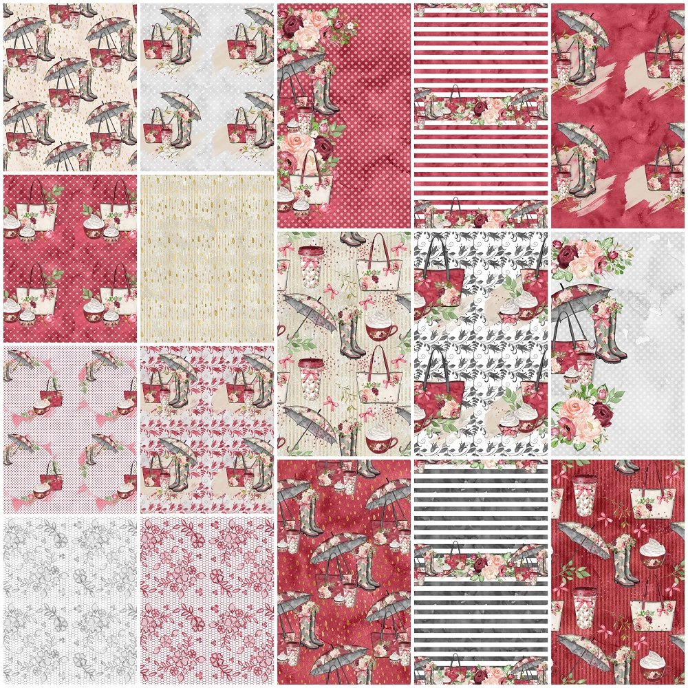 Rain Romance Fat Quarter Bundle - 17 Pieces