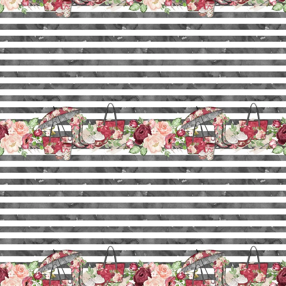 Rain Romance Stripes Fabric - Black