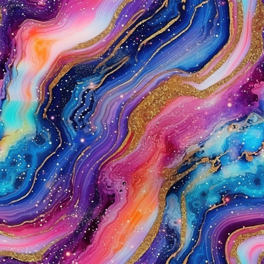 Rainbow Glitter Agate #11 Fabric