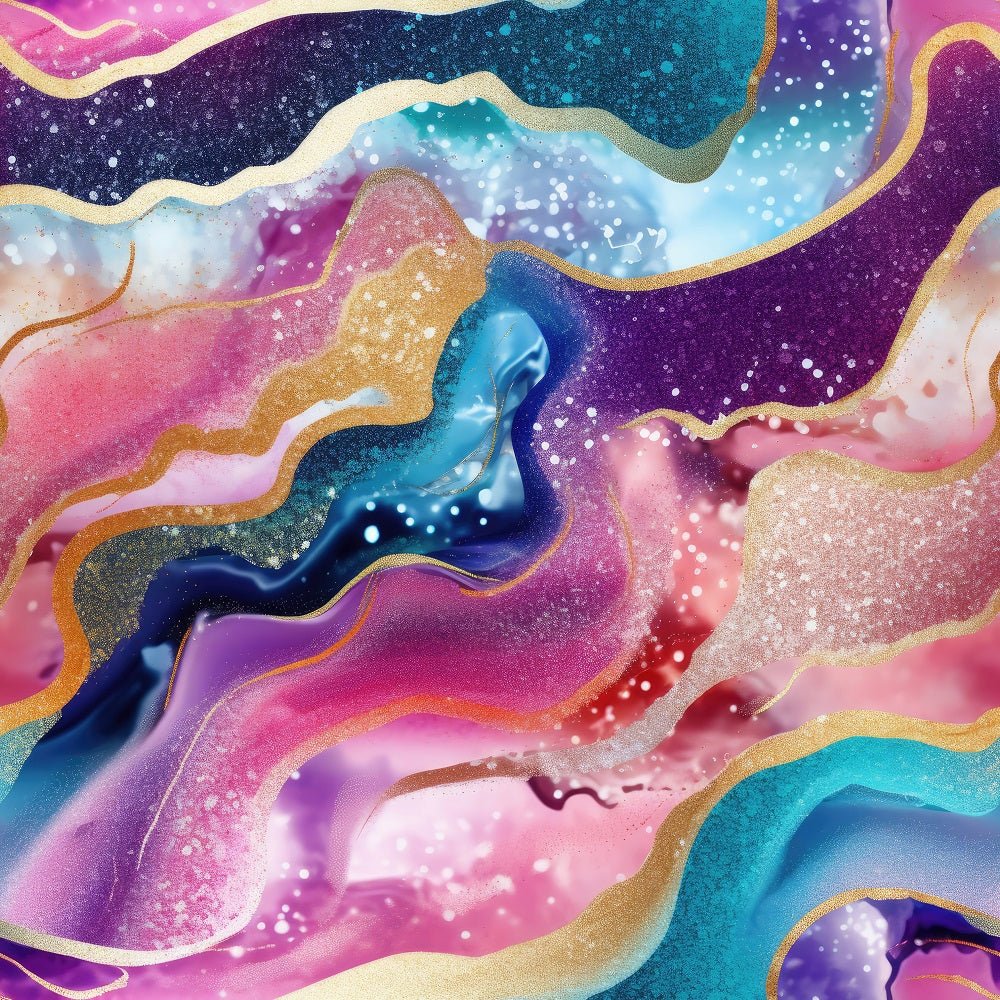 Rainbow Glitter Agate #12 Fabric