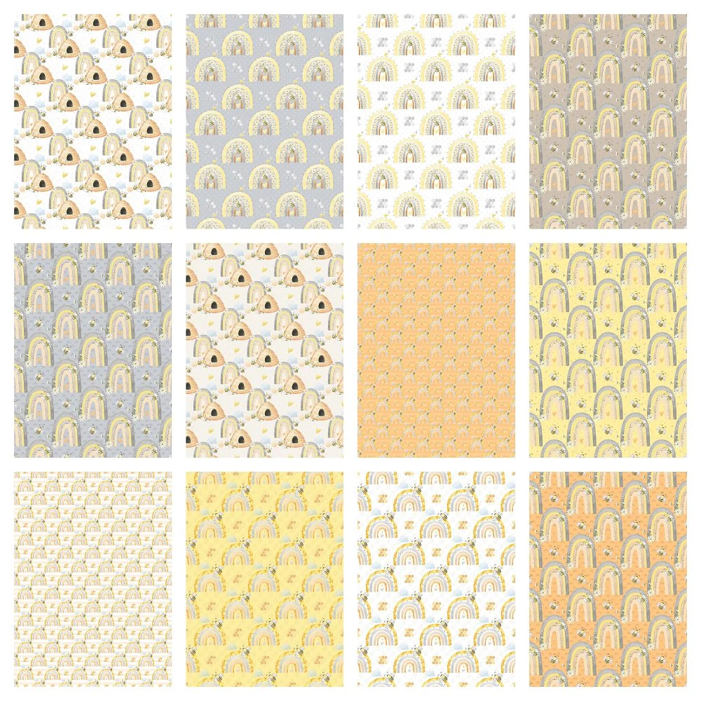 Rainbows & Bumble Bees Fabric Collection - 1 Yard Bundle