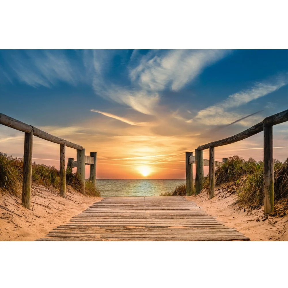 Realistic Beachside Pathway Fabric Panel