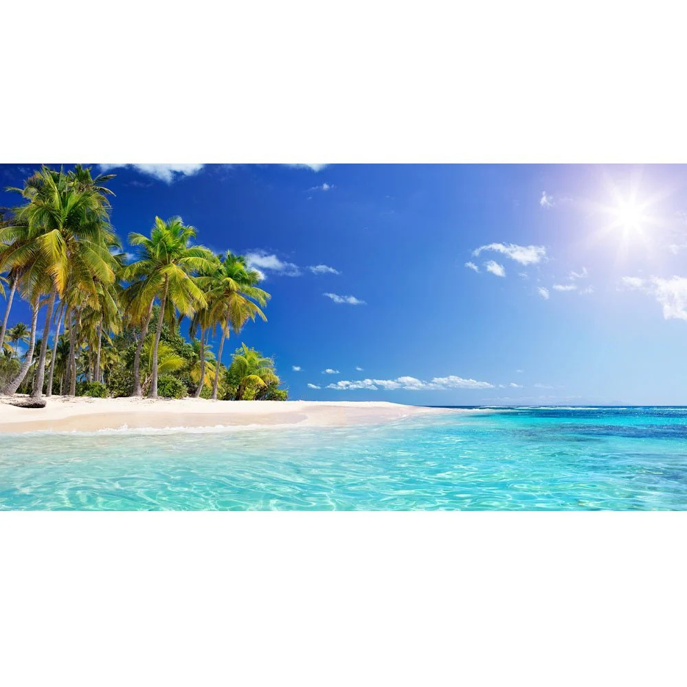 Realistic Guadalupe Caribbean Island Fabric Panel