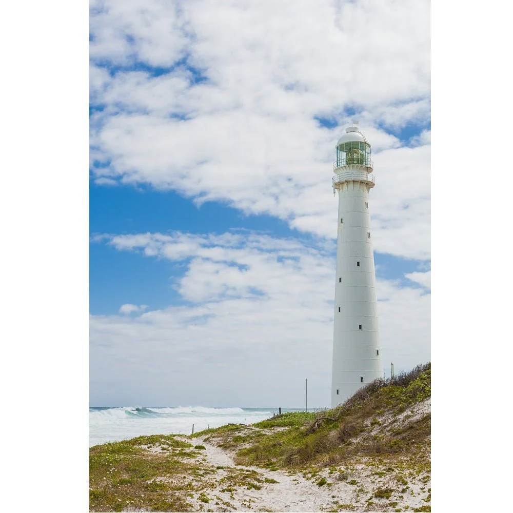 Realistic Lighthouse on Beach Fabric Panel