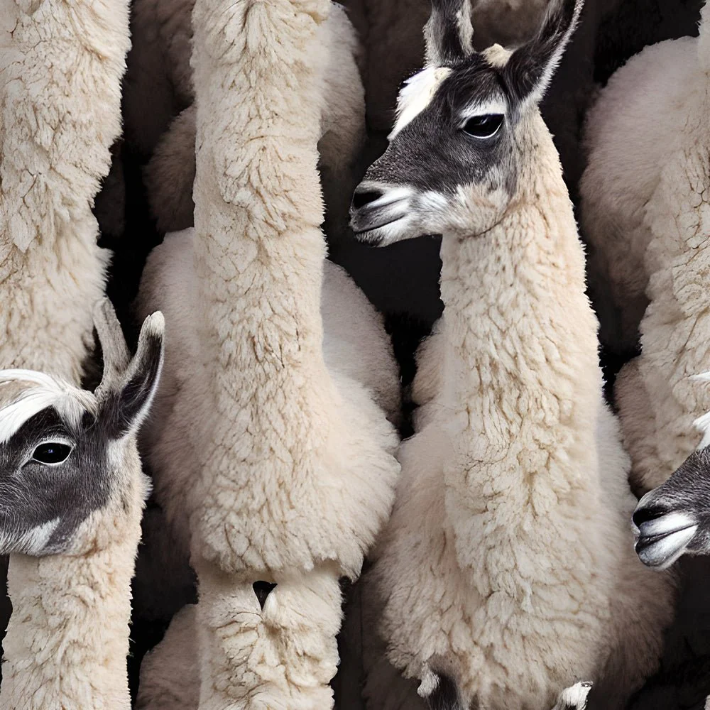 Realistic Packed llama's Fabric