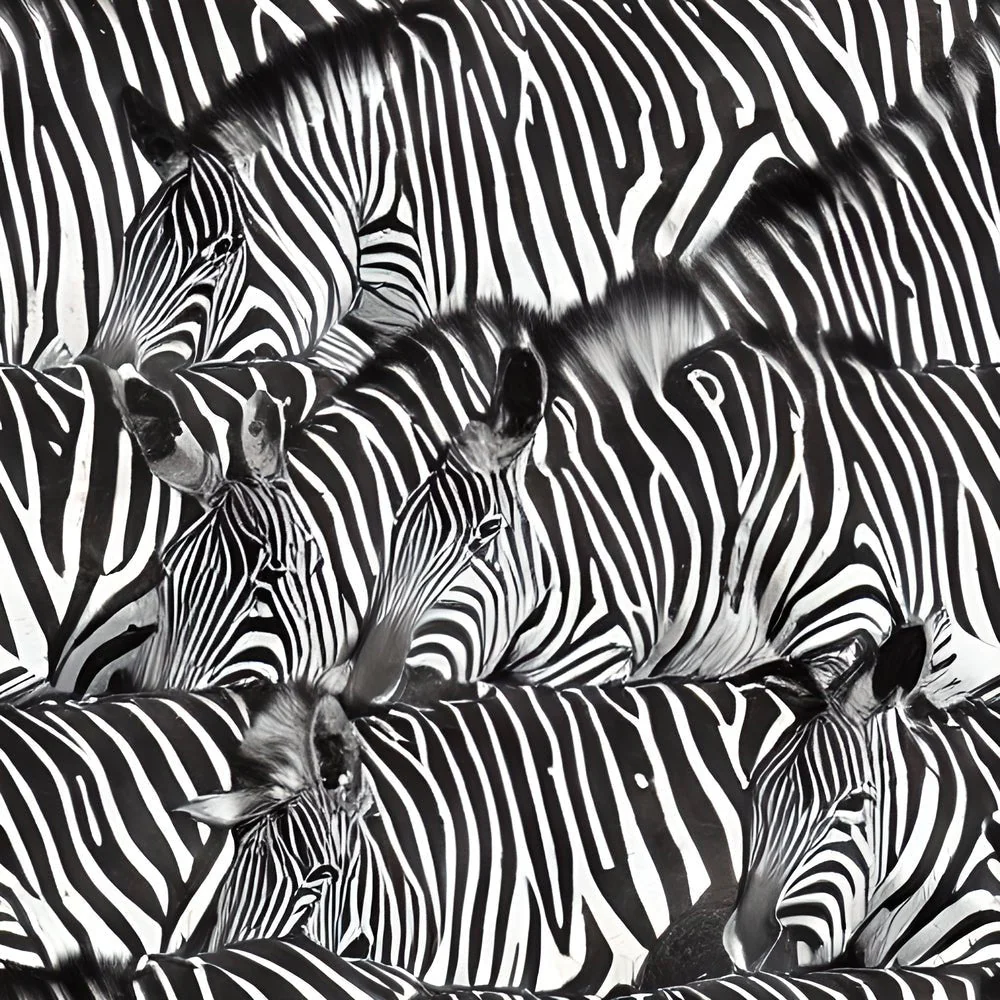 Realistic Packed Zebras Pattern #1 Fabric