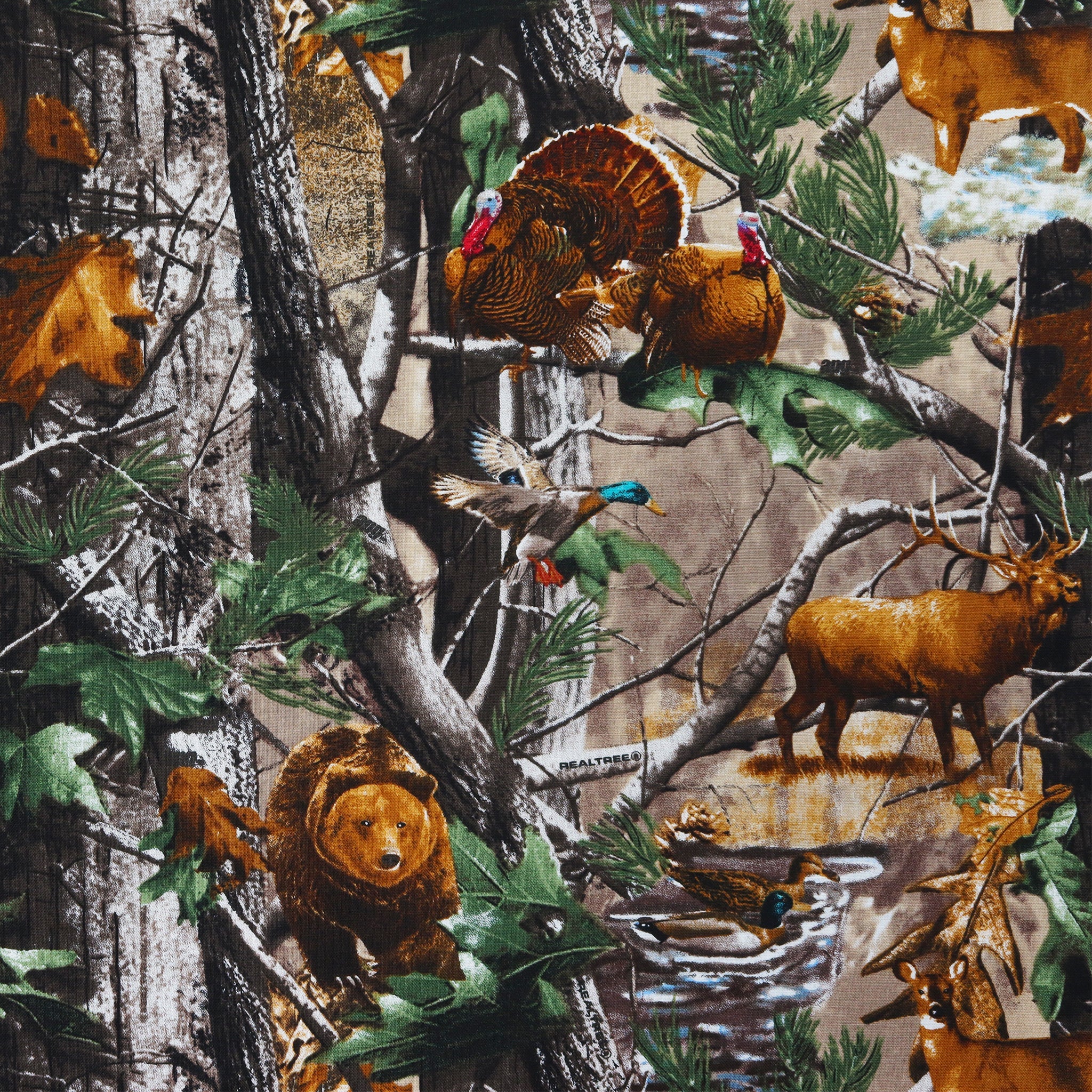 Realtree Fabric Collection - Animals in Forest