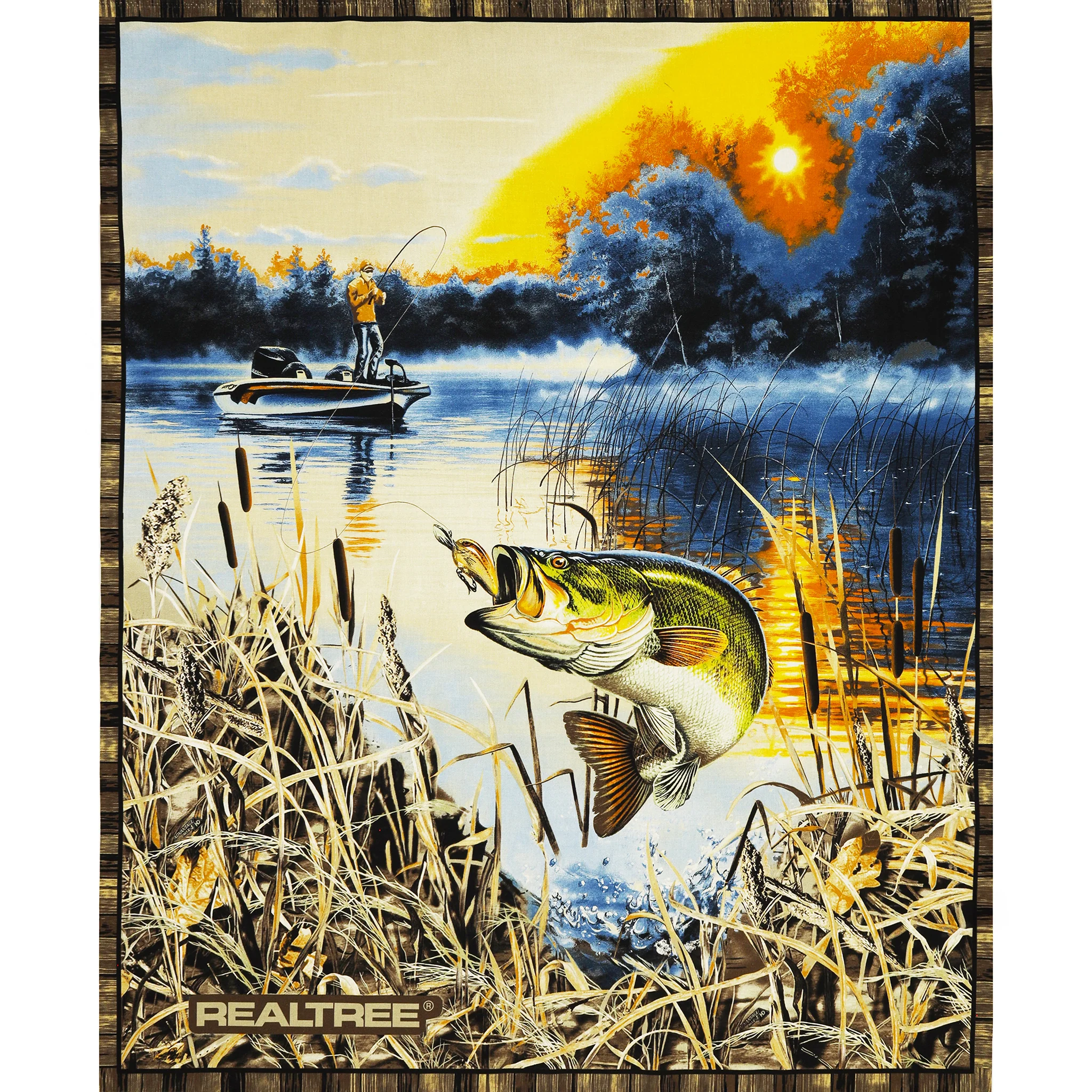 Realtree Fabric Collection - Bass Fishing Fabric Panel