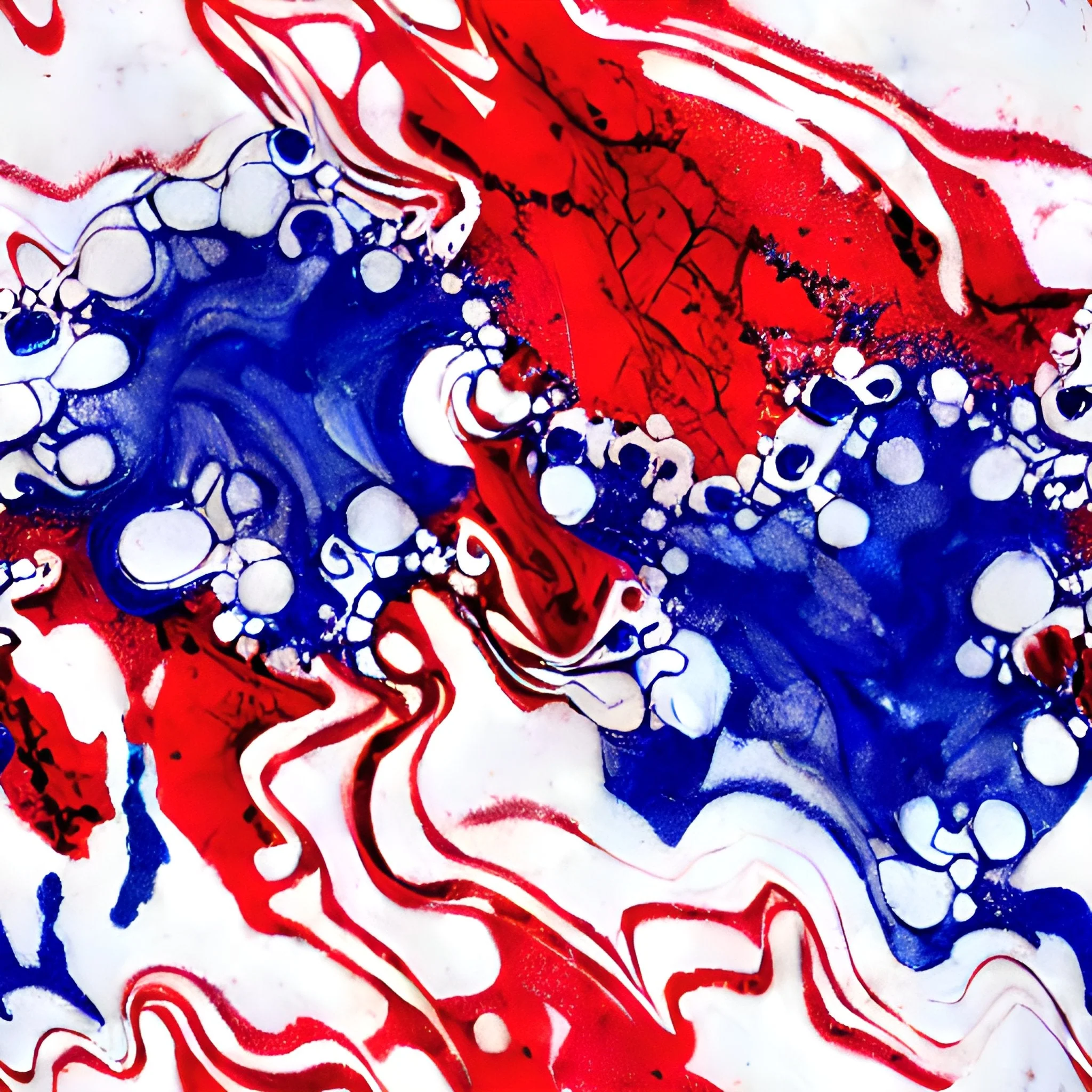 Red and Blue Alcohol Fabric