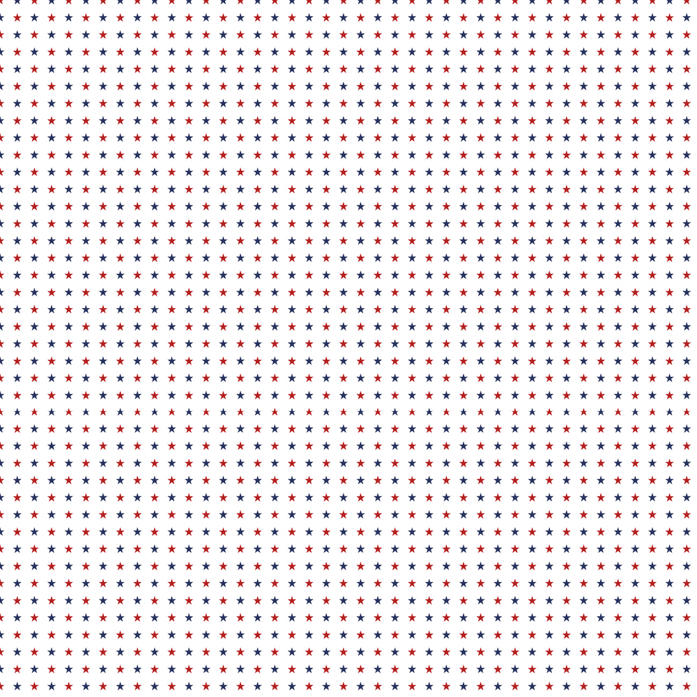 Red & Blue Stars Fabric - Multi