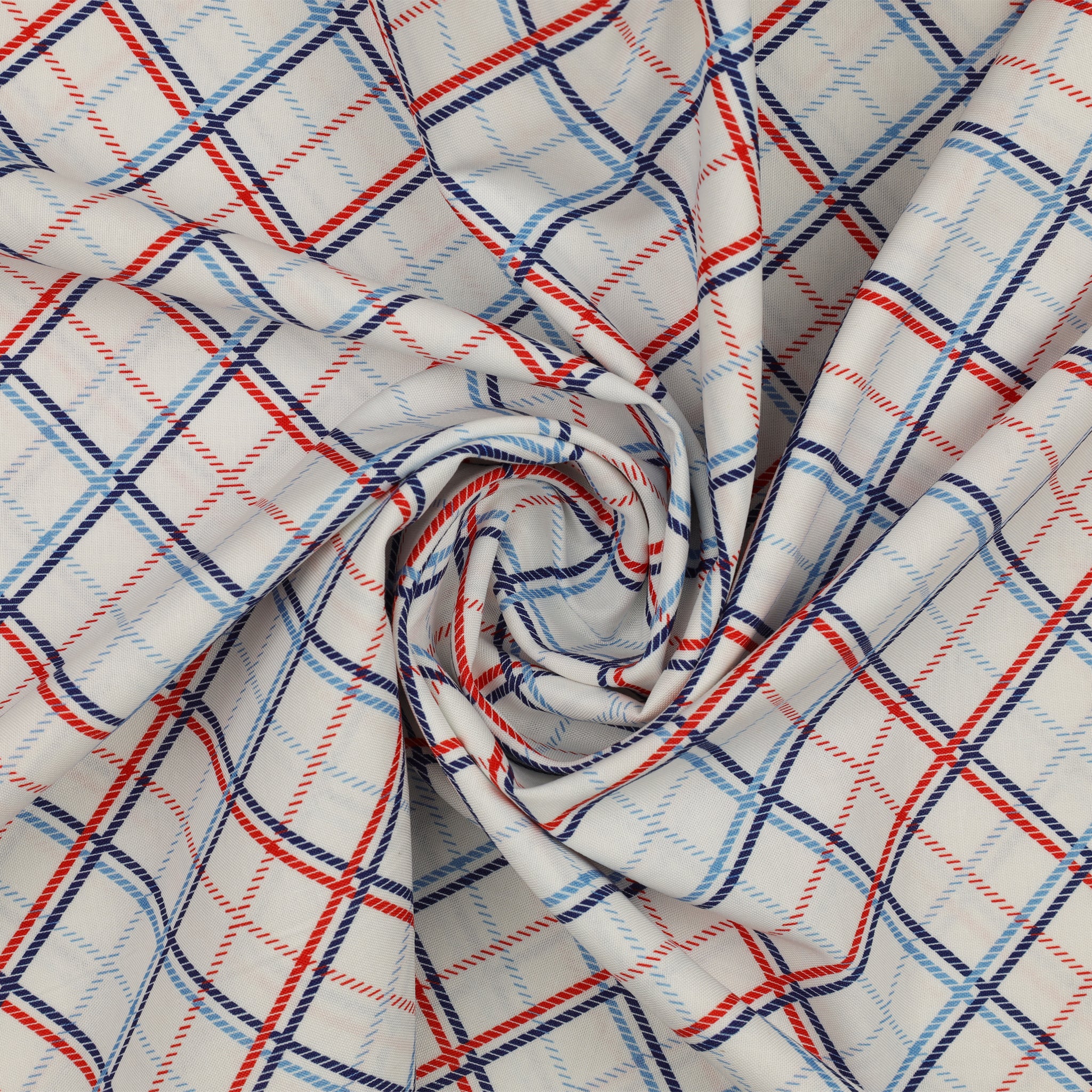 Red, White & Sweet Fabric Collection - Americana Plaid White - Image 2