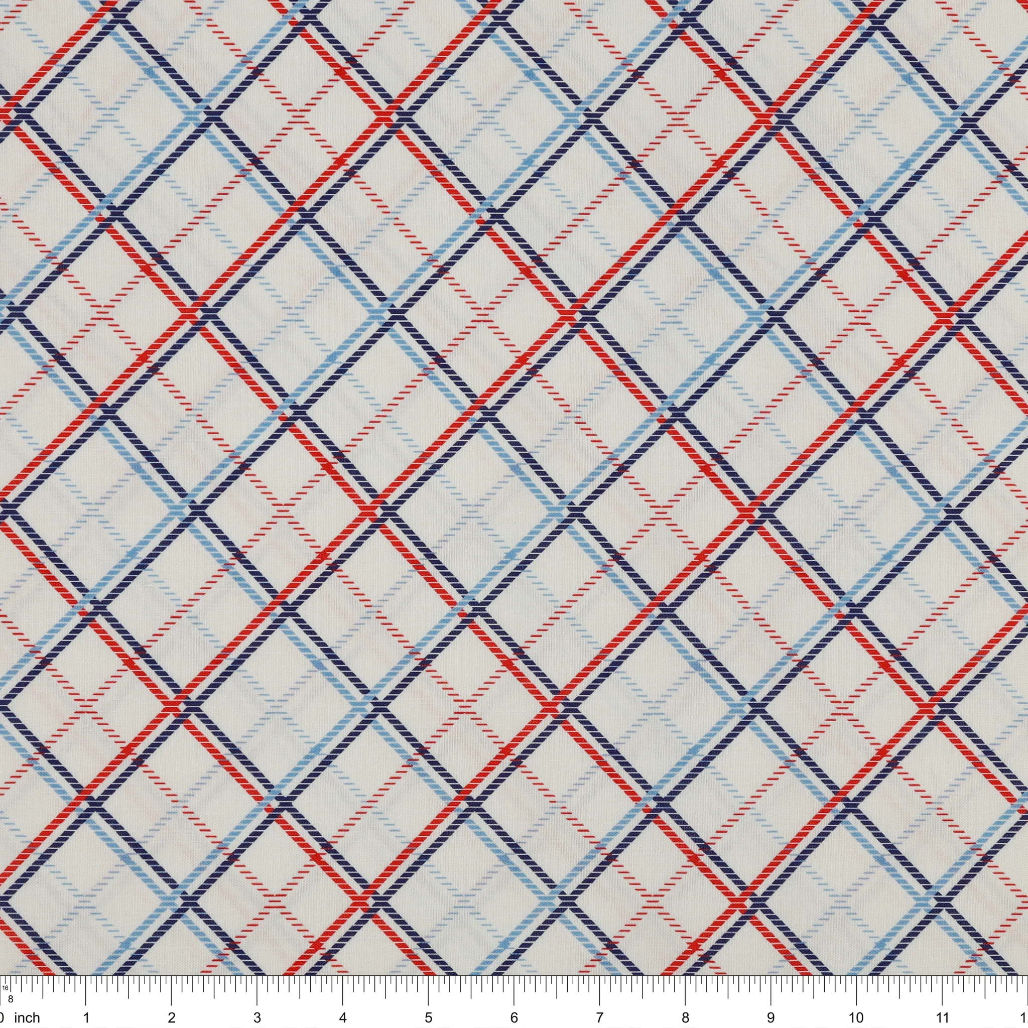 Red, White & Sweet Fabric Collection - Americana Plaid White - Image 3