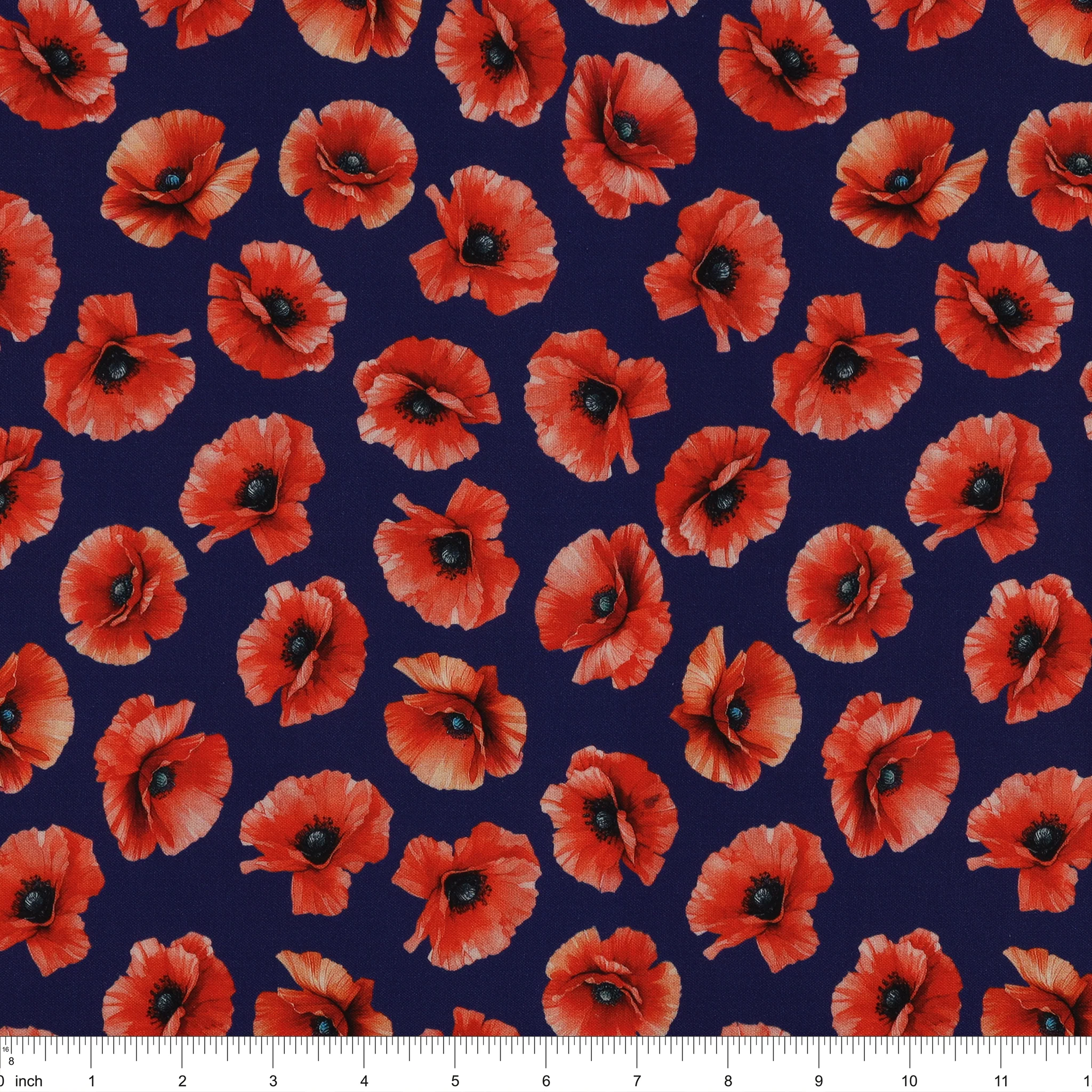 Red, White & Sweet Fabric Collection - Pretty Poppies Navy - Image 3