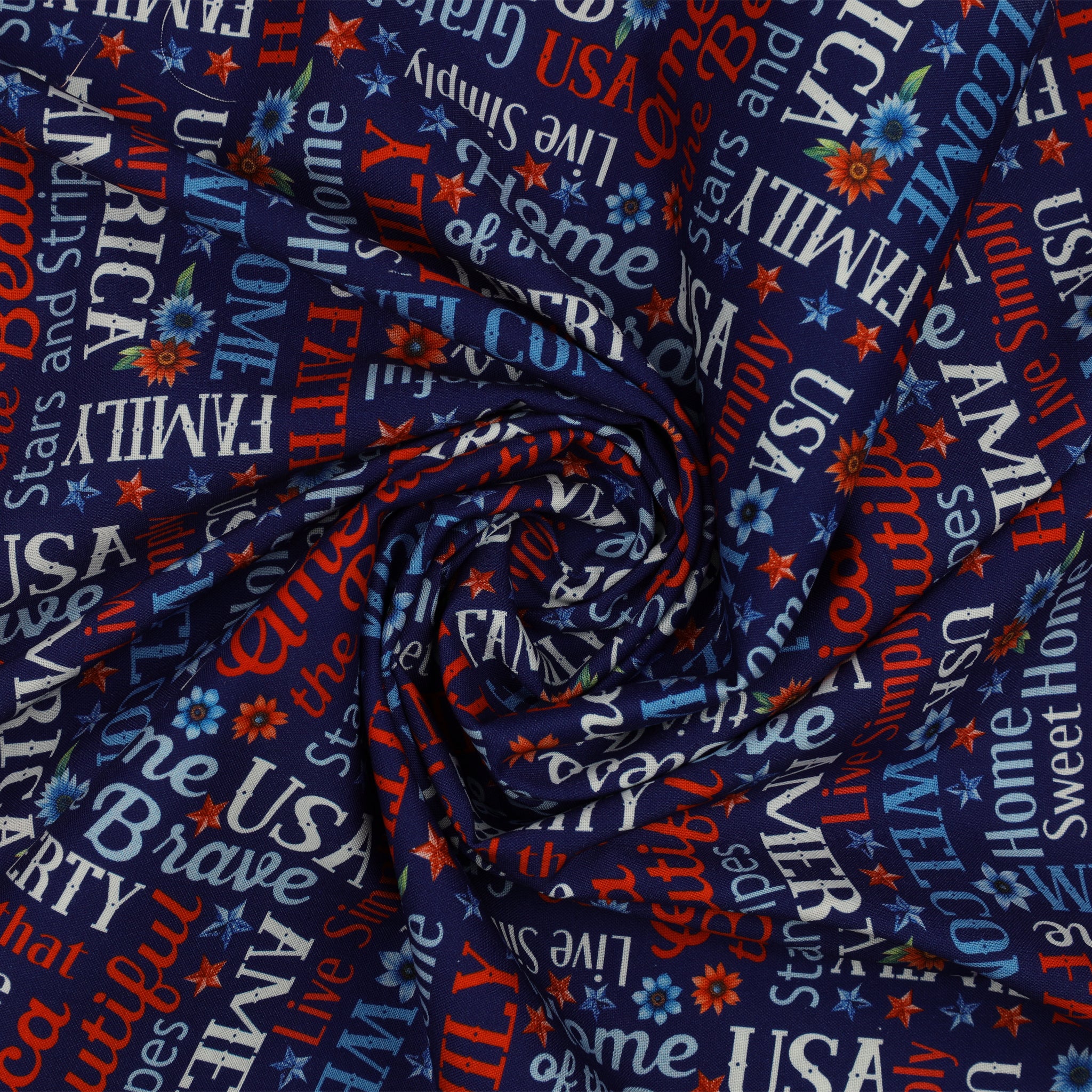 Red, White & Sweet Fabric Collection - Red, White & Sweet Words Navy - Image 2