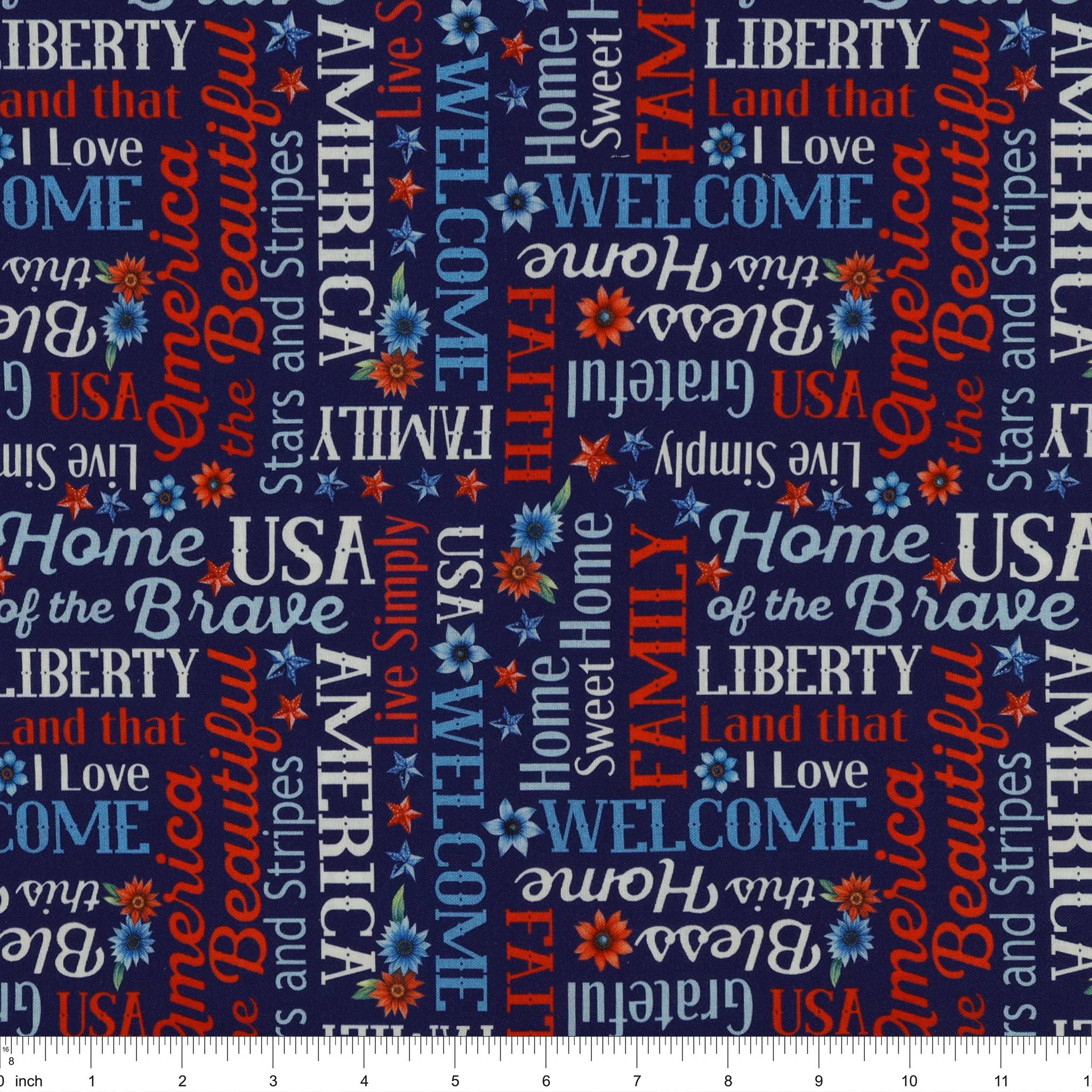 Red, White & Sweet Fabric Collection - Red, White & Sweet Words Navy - Image 3