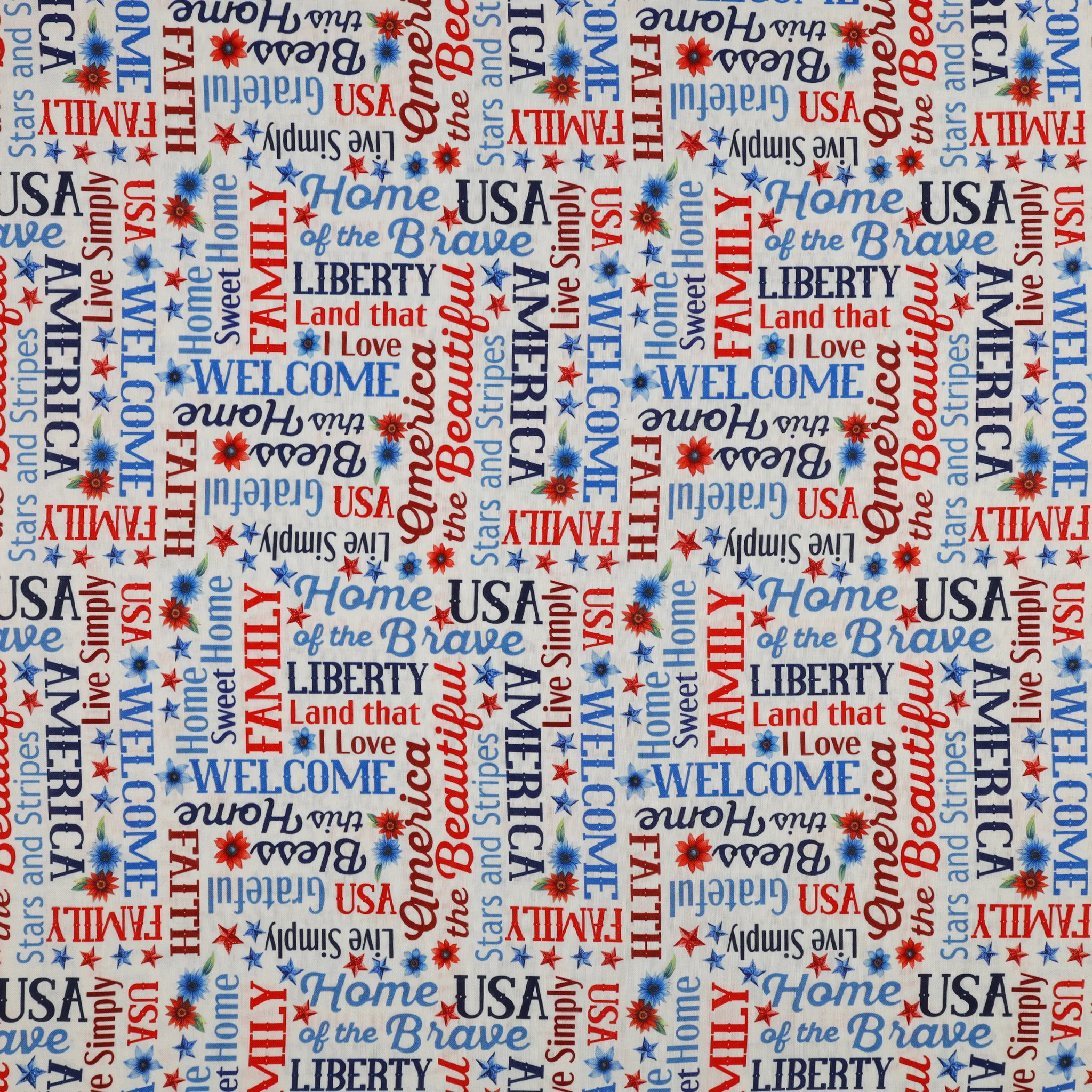 Red, White & Sweet Fabric Collection - Red, White & Sweet Words White