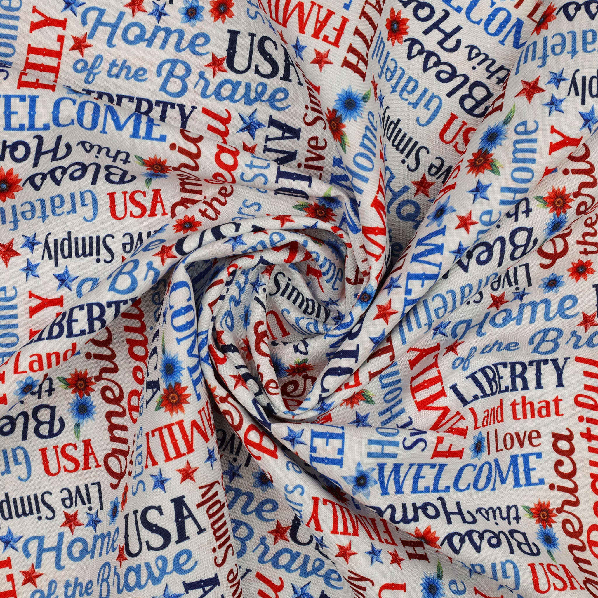 Red, White & Sweet Fabric Collection - Red, White & Sweet Words White - Image 2