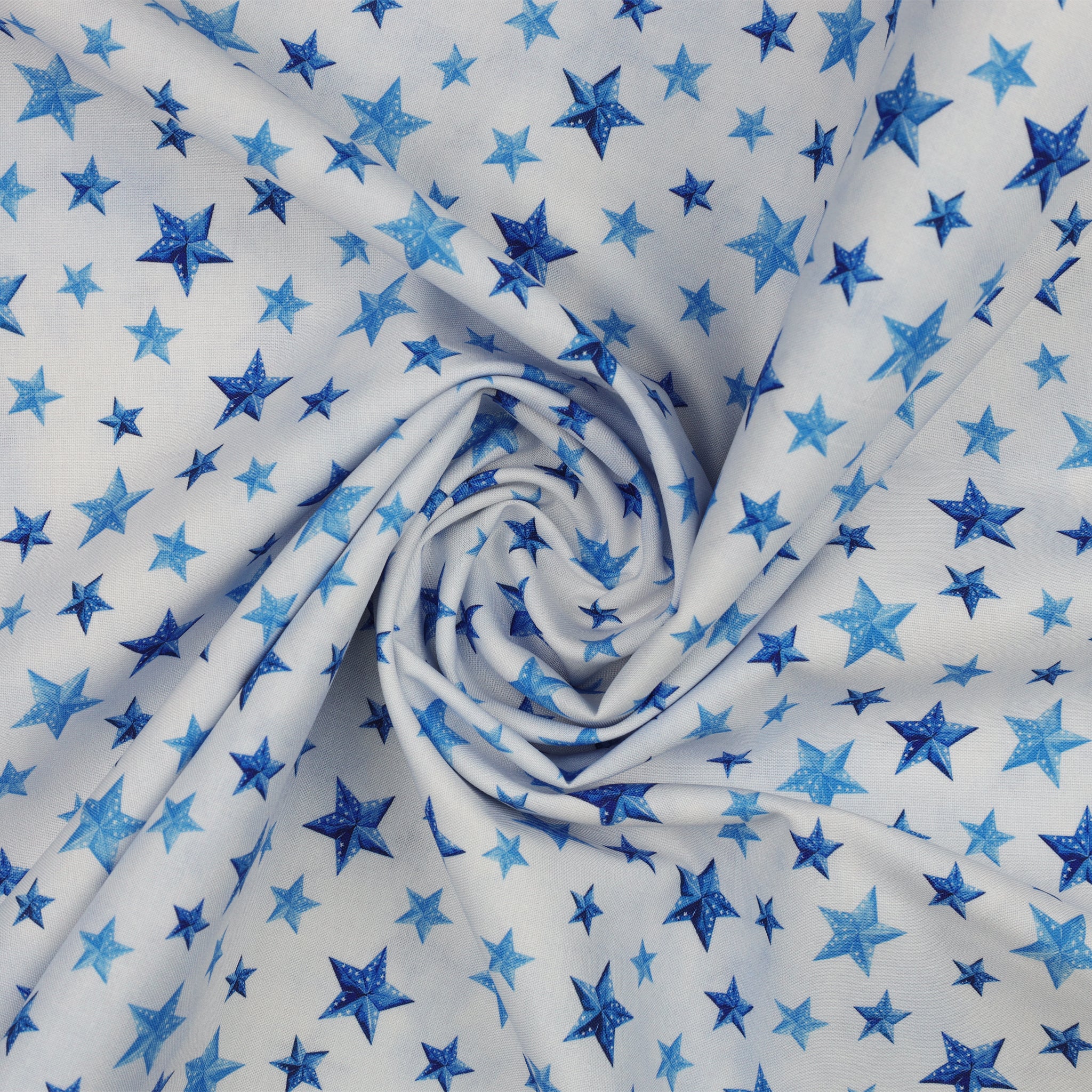 Red, White & Sweet Fabric Collection - Stars of Liberty Light Blue - Image 2