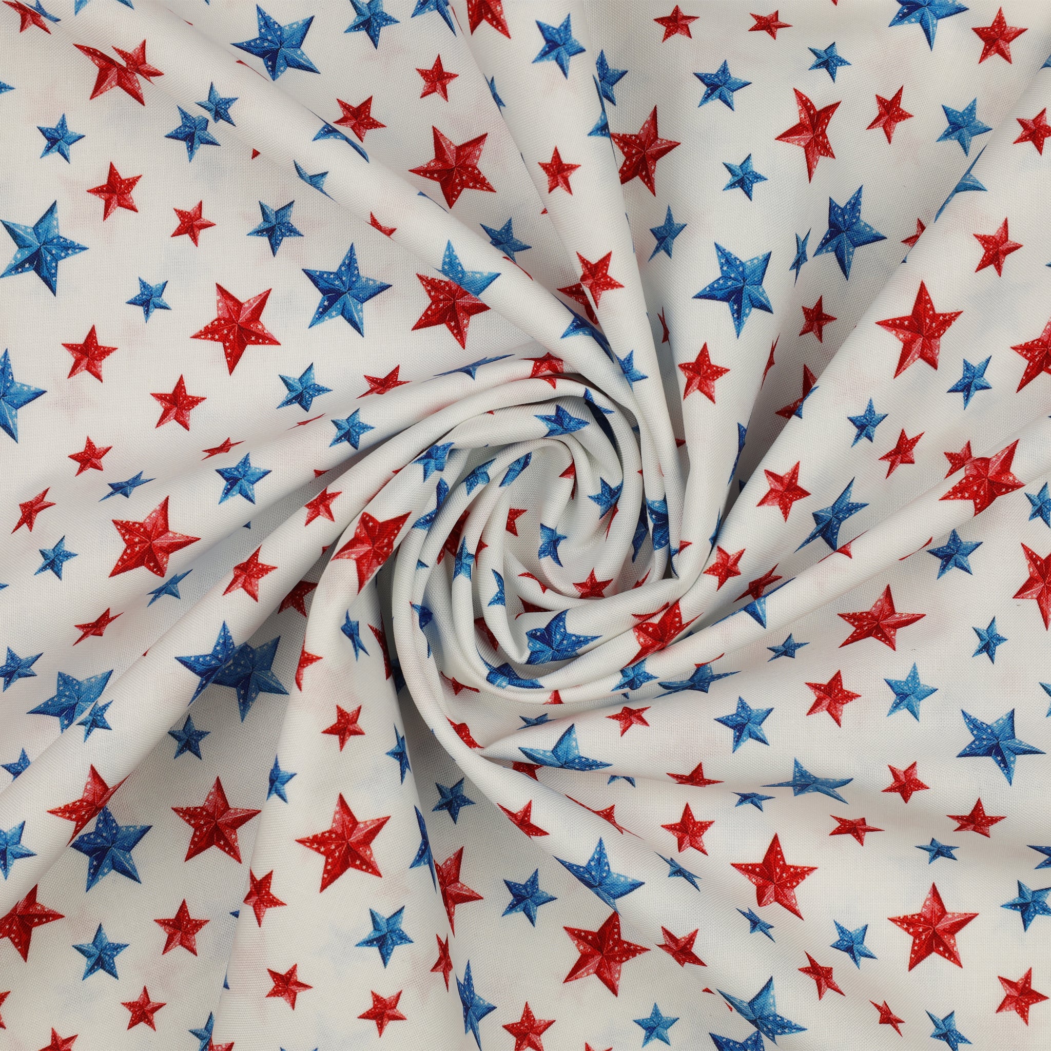 Red, White & Sweet Fabric Collection - Stars of Liberty White - Image 2