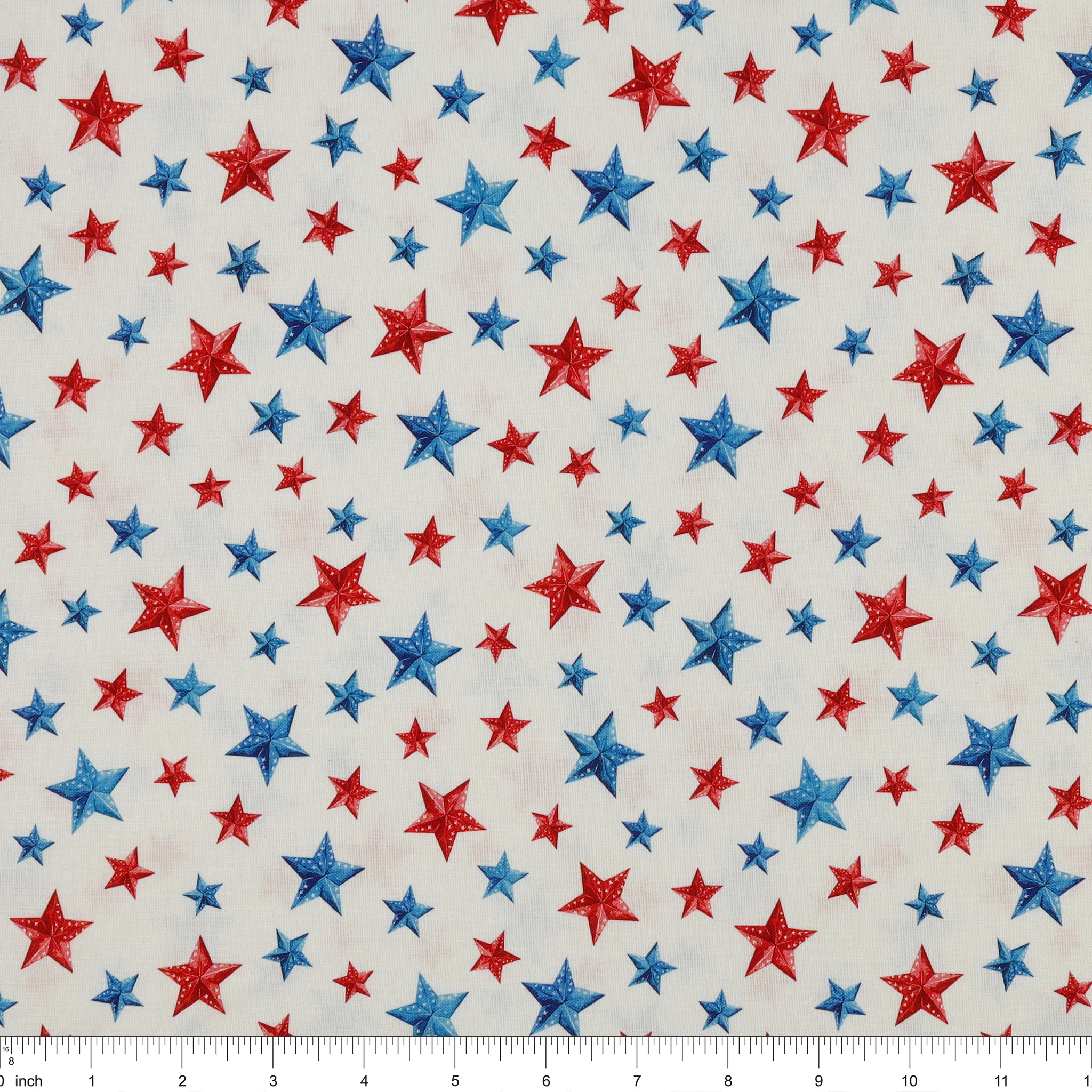 Red, White & Sweet Fabric Collection - Stars of Liberty White - Image 3