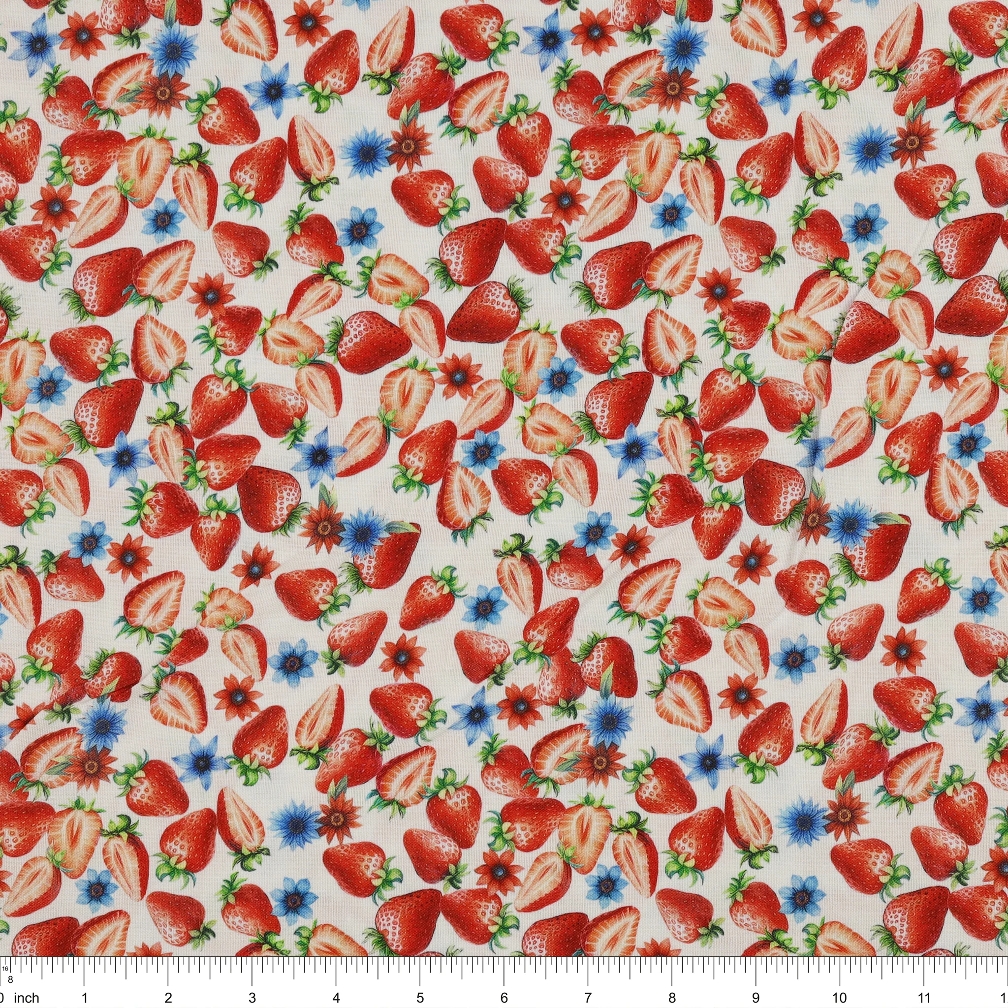 Red, White & Sweet Fabric Collection - Sweet Strawberries White - Image 3