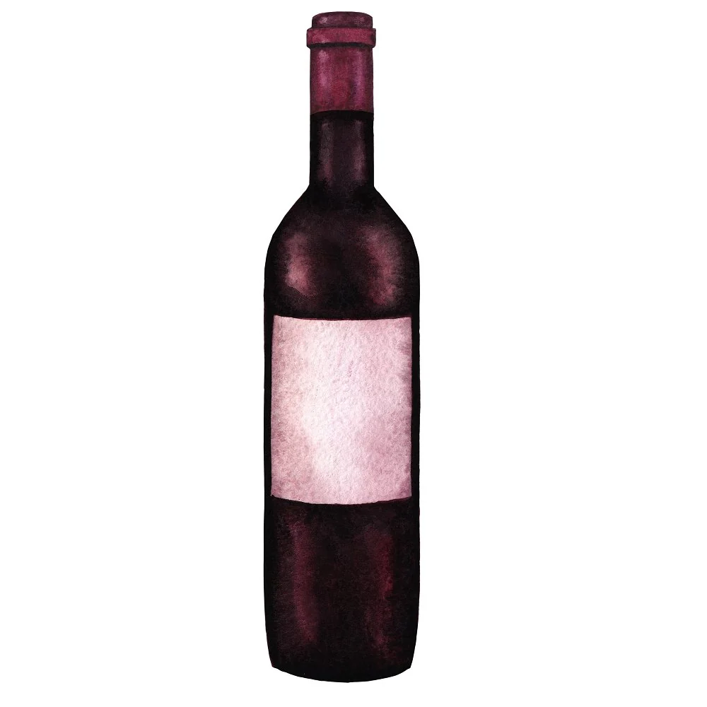 Red Wine Bottle Fabric Panel - Variation 3
