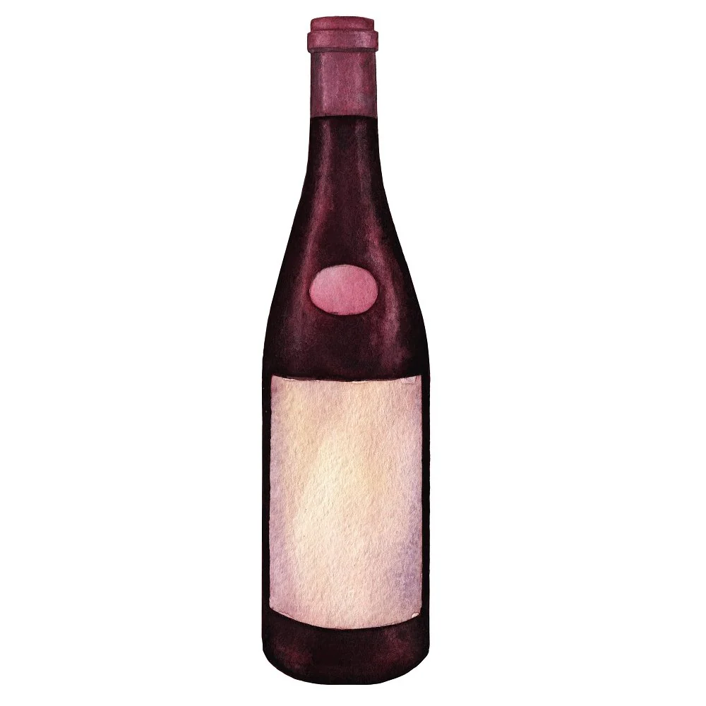 Red Wine Bottle Fabric Panel - Variation 4