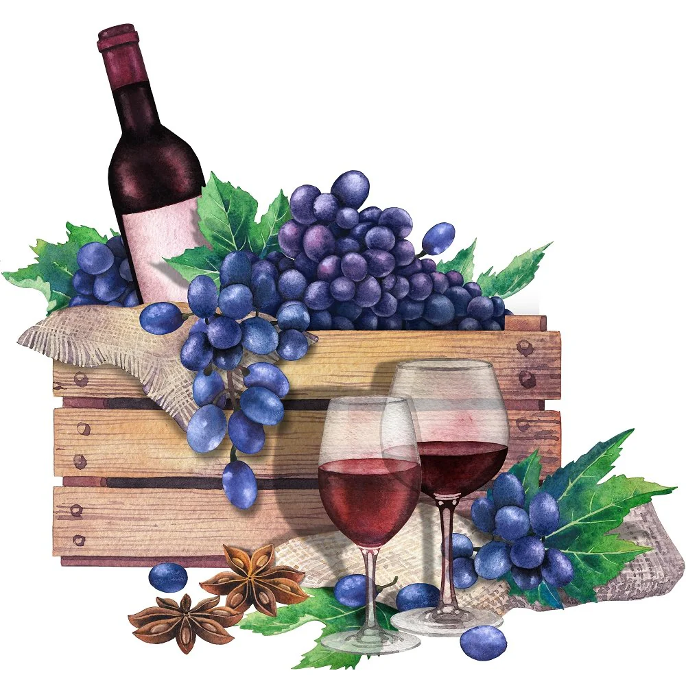 Red Wine Crate Fabric Panel