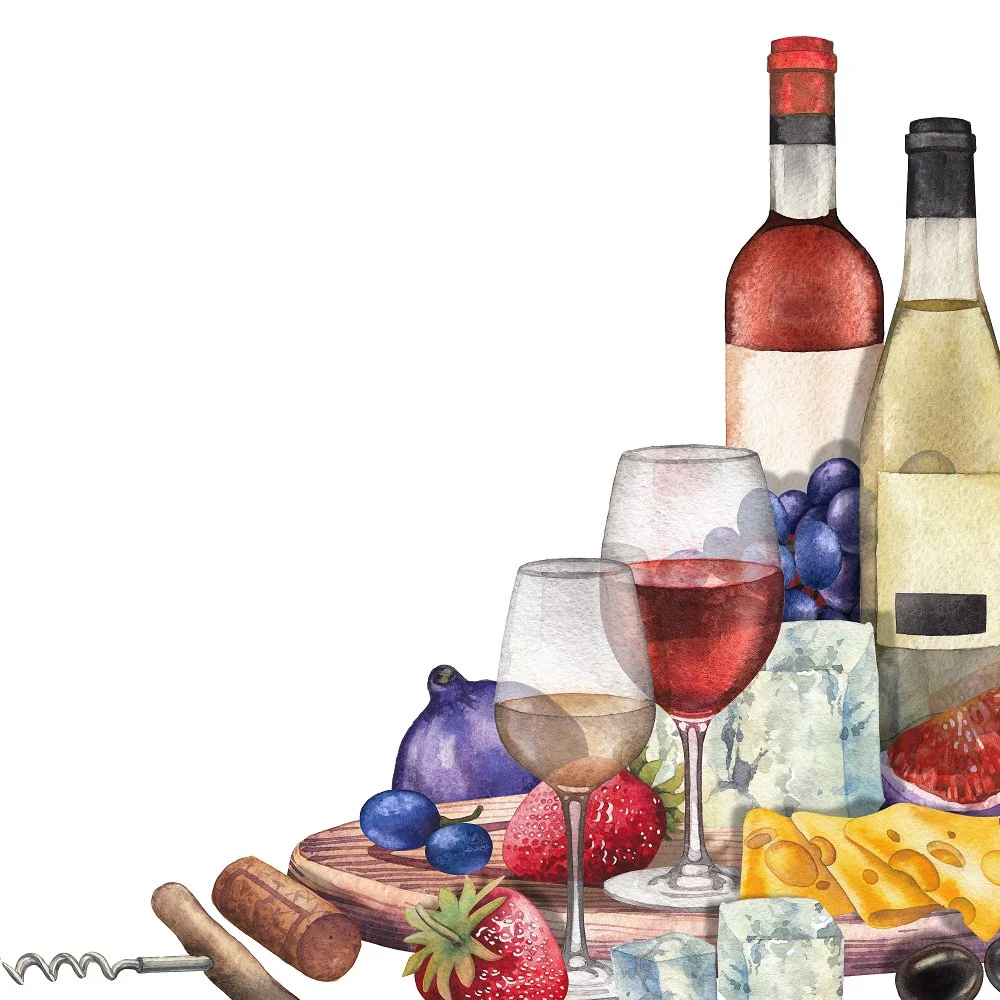 Red Wine & Dine Fabric Panel