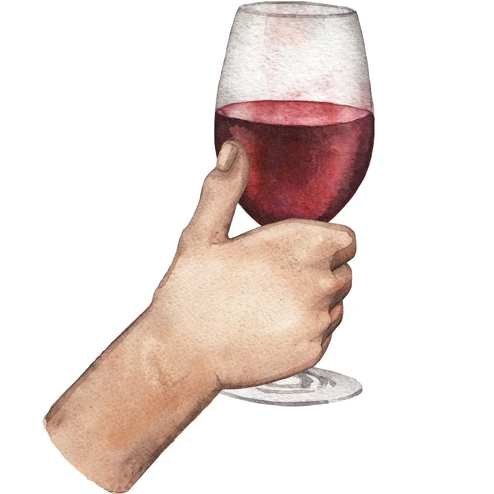Red Wine Toast Fabric Panel - Variation 1