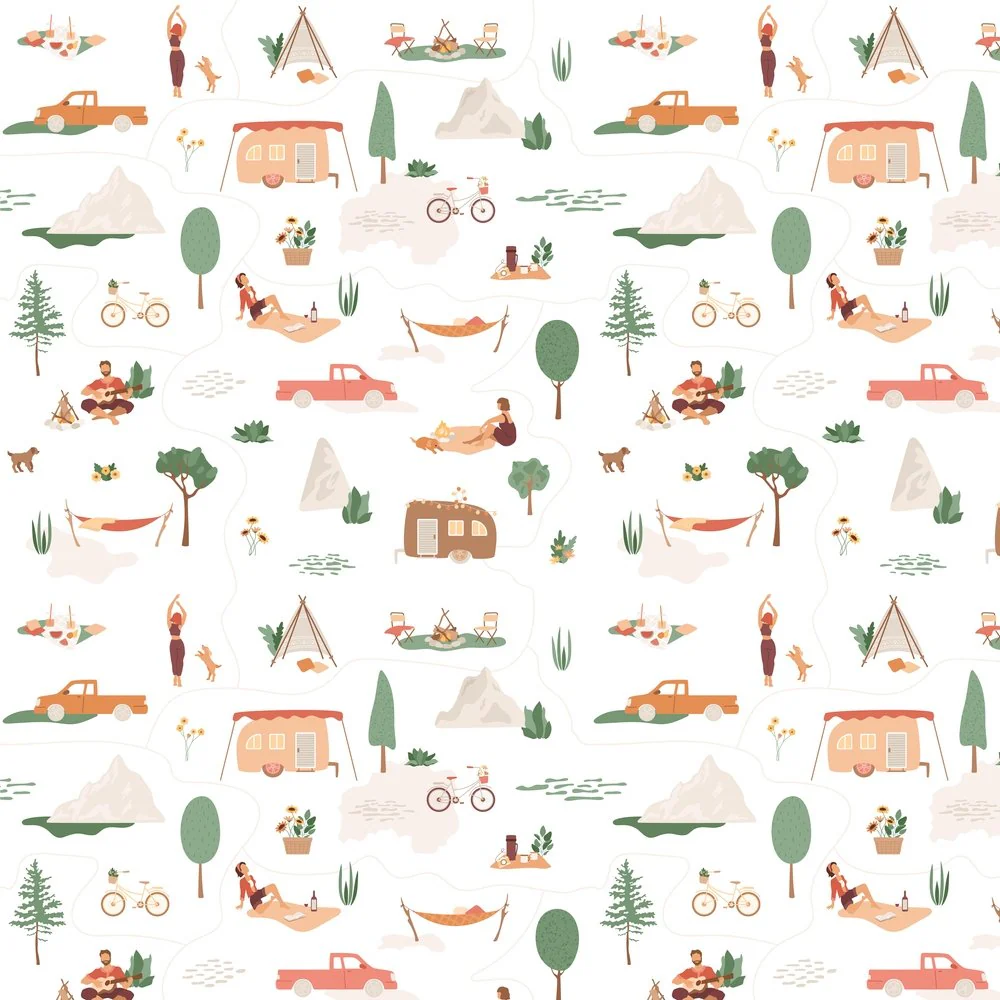 Relaxing Camping Trip Fabric