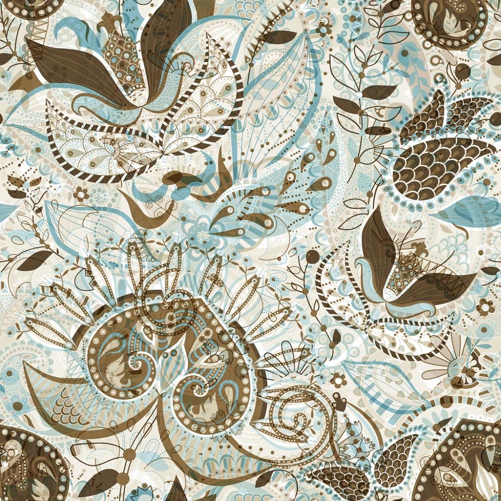 Reproduction Decorative Flowers Fabric - Print 3