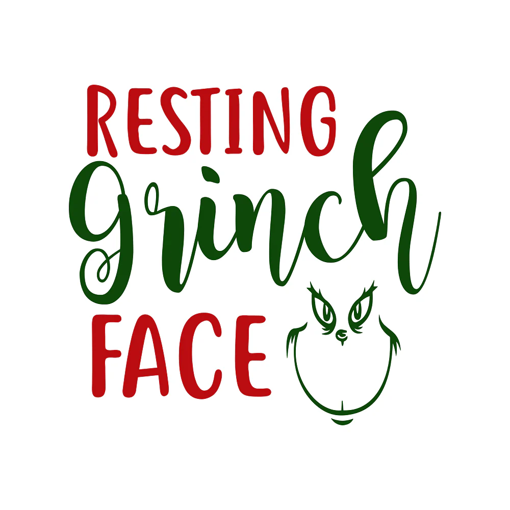 Resting Grinch Face Fabric Panel