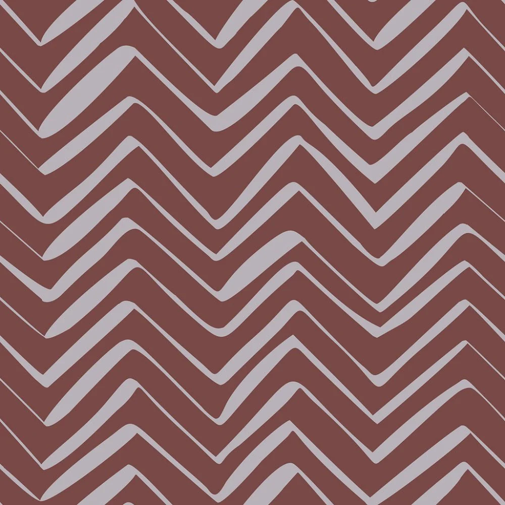 Retro Artistic Chevron Zigzag Fabric - Brown