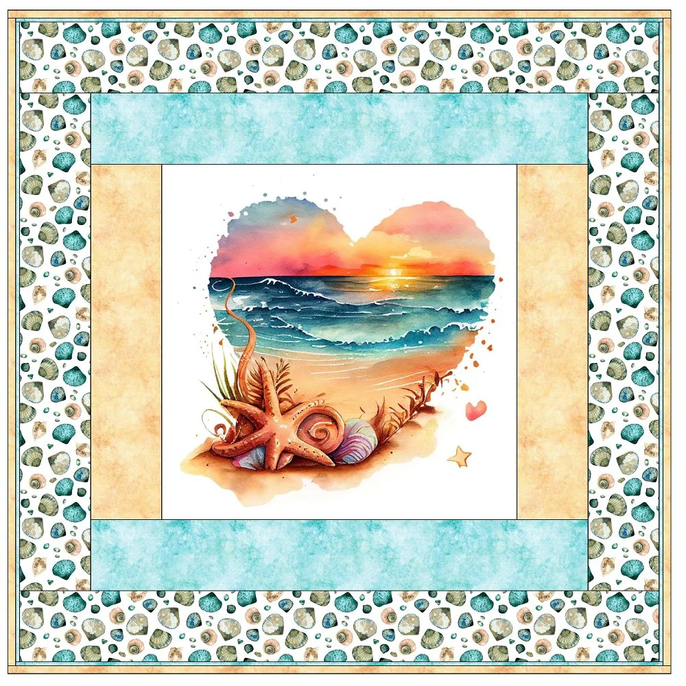 Retro Beach Heart 3 Wall Hanging 42" x 42" - Image 2