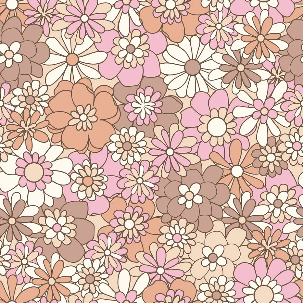 Retro Boho Floral Fabric
