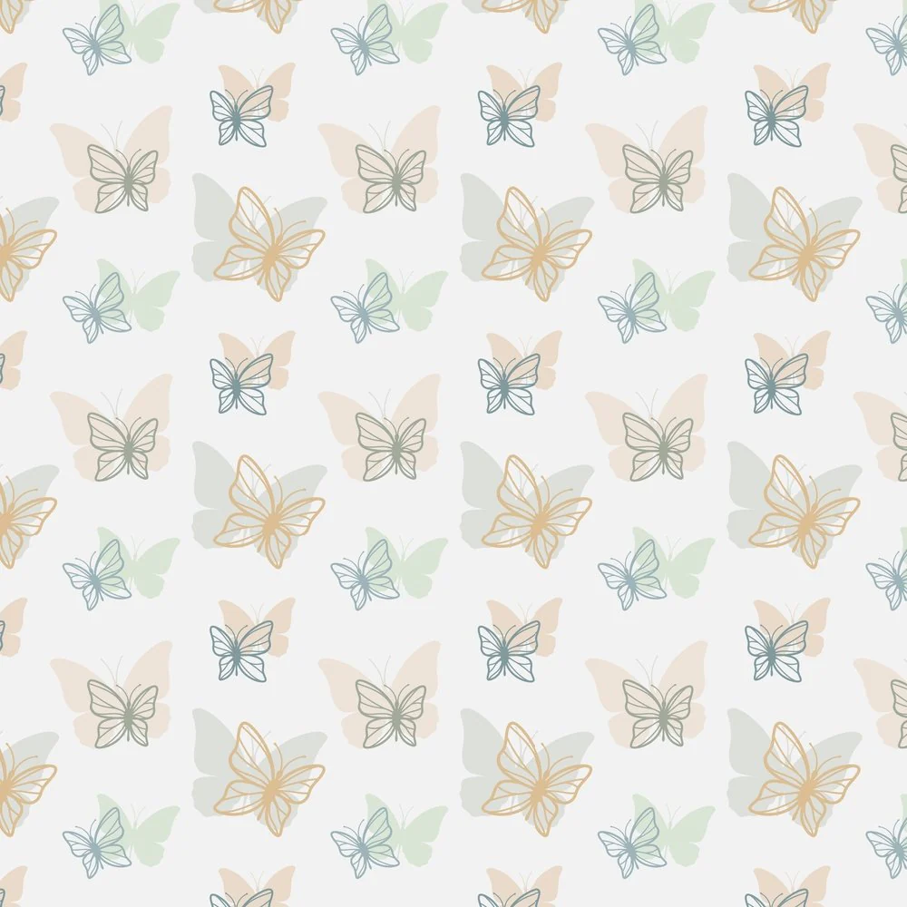 Retro Butterfly Fabric - Multi