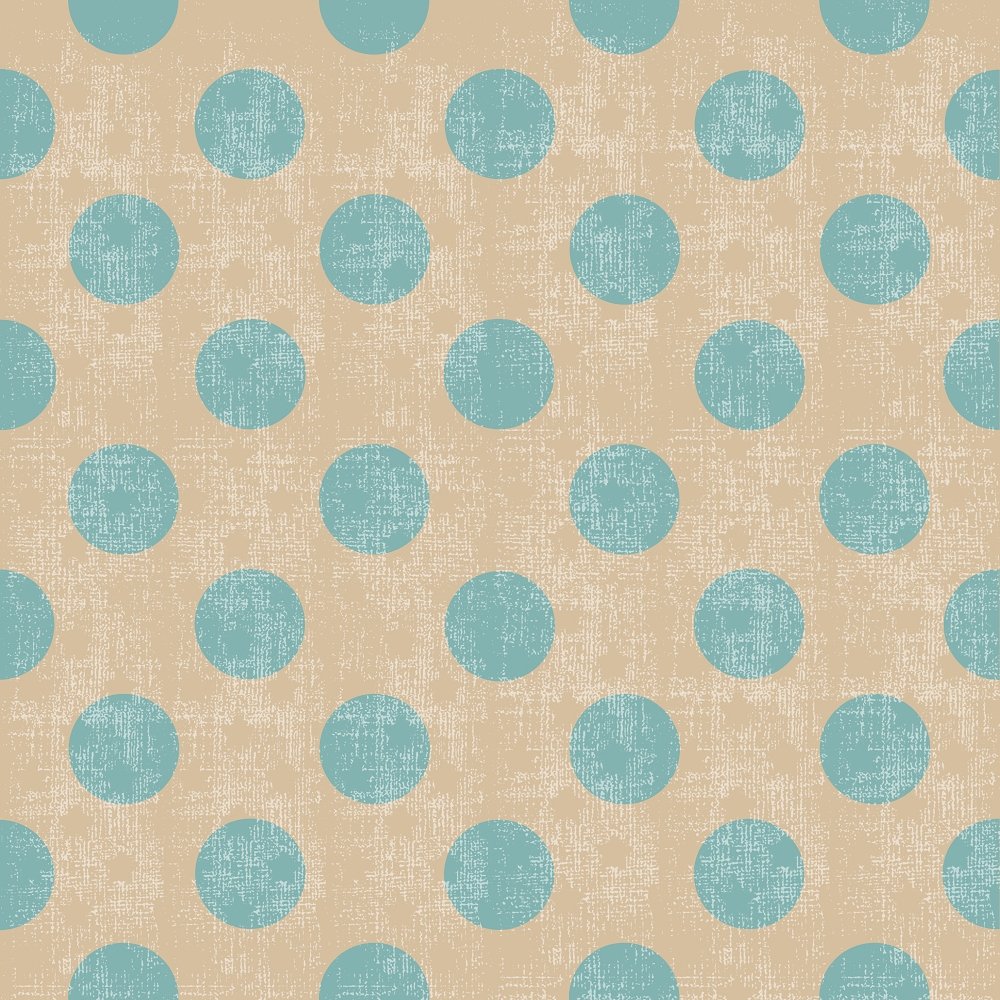 Retro Christmas Blue Dots Fabric
