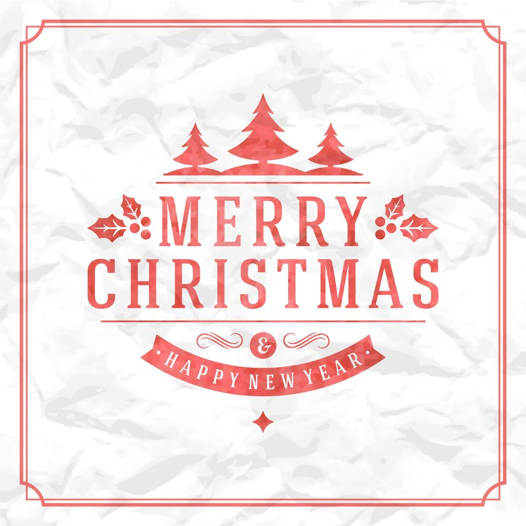 Retro Christmas Fabric Panel - Red