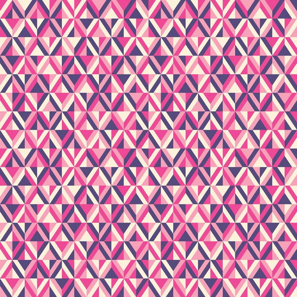 Retro Diamond Fabric - Purple/Pink