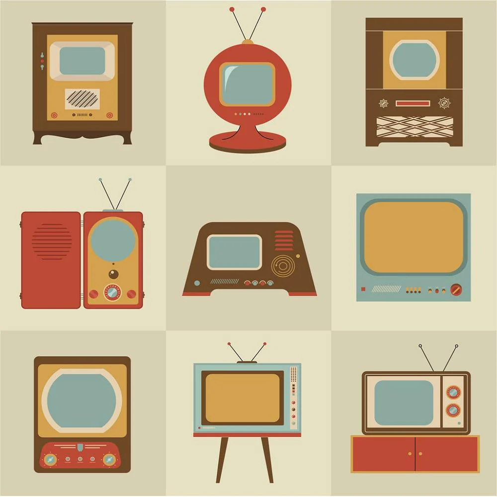 Retro Electronics Fabric Panel - Tan