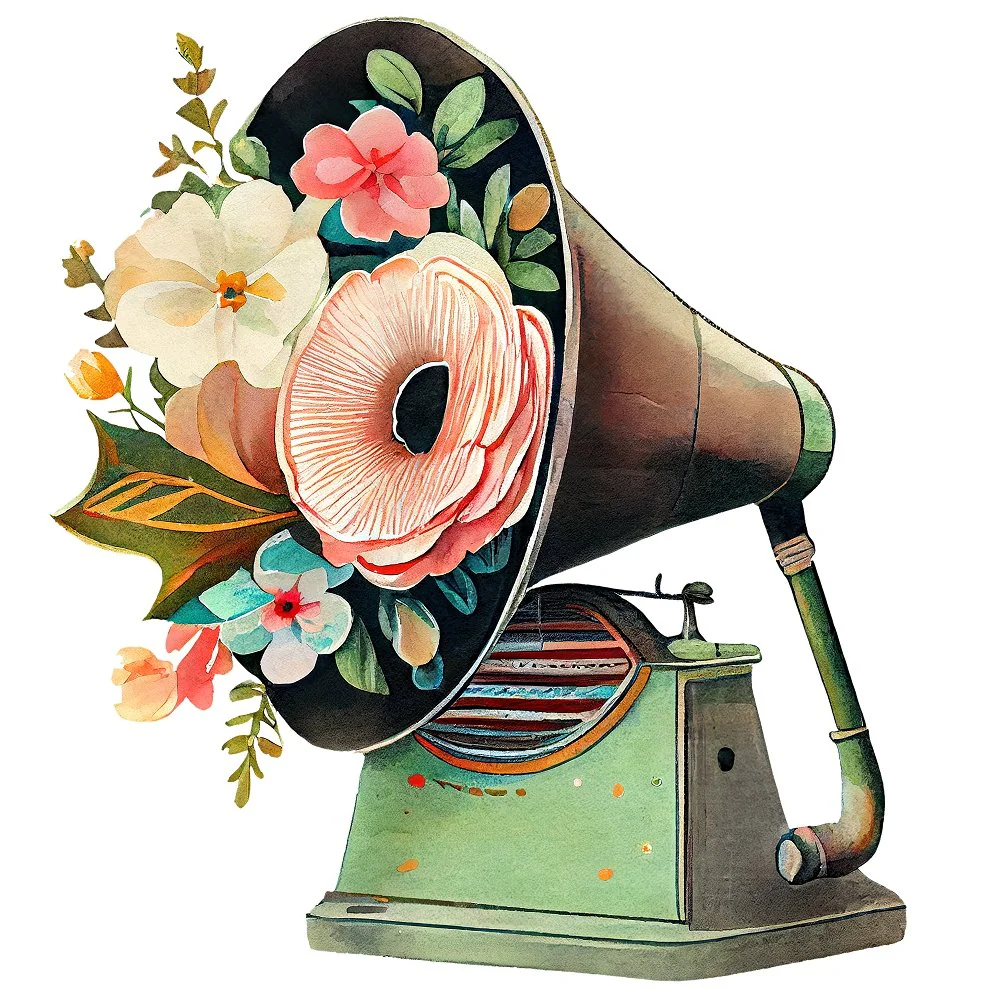 Retro Gramophone #2 Fabric Panel
