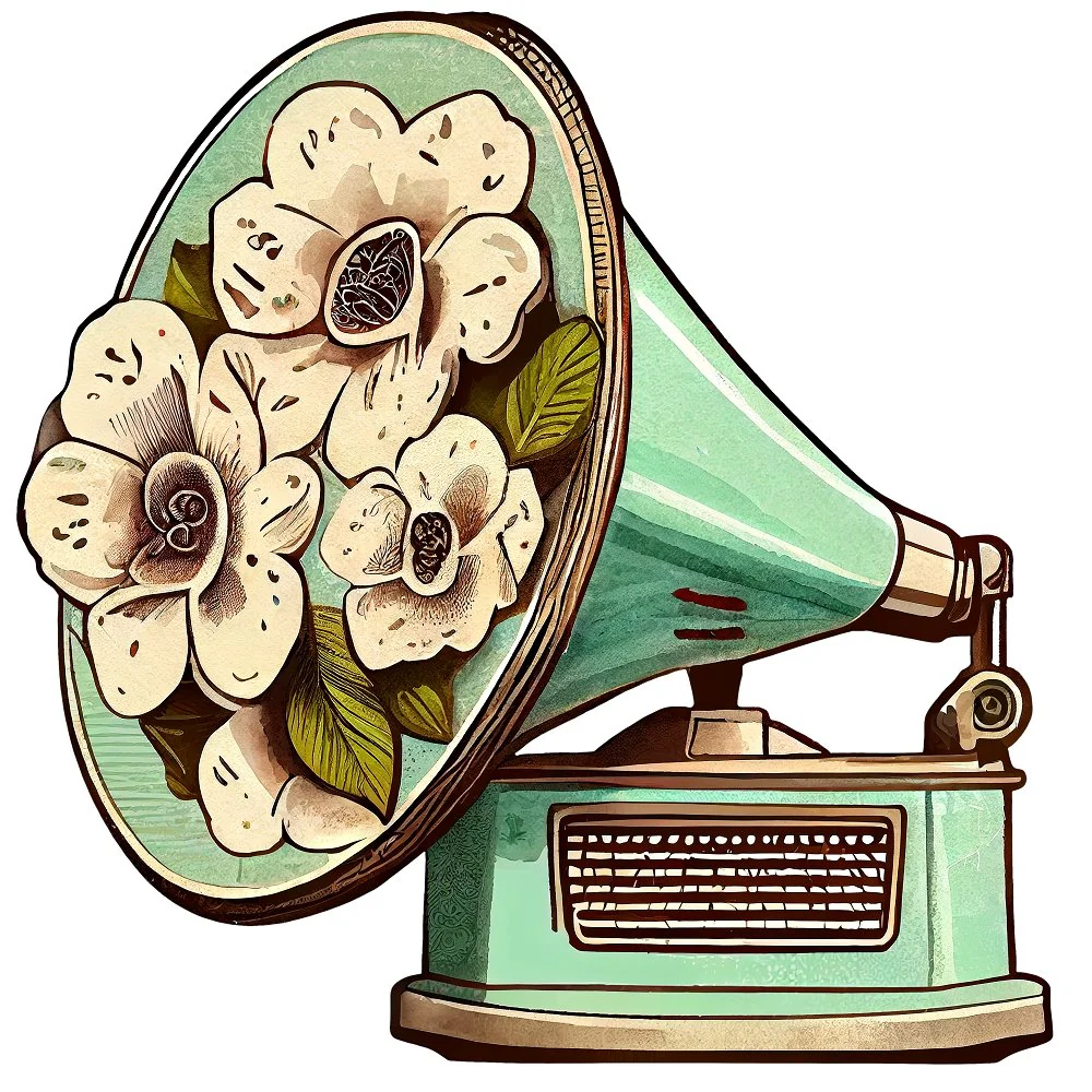 Retro Gramophone #3 Fabric Panel