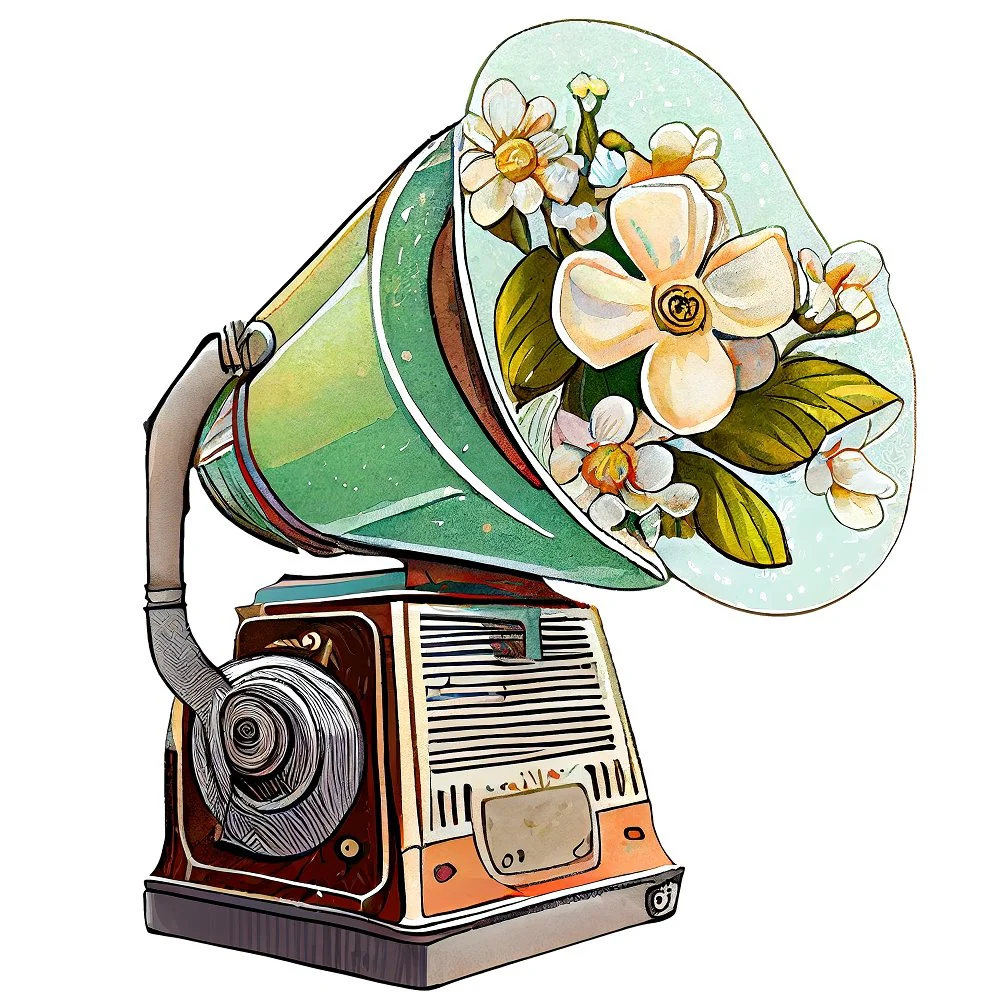Retro Gramophone #6 Fabric Panel