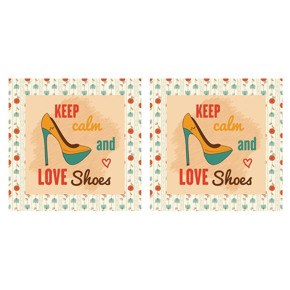 Retro Love Shoes & Flowers Pillow Panels - Image 2