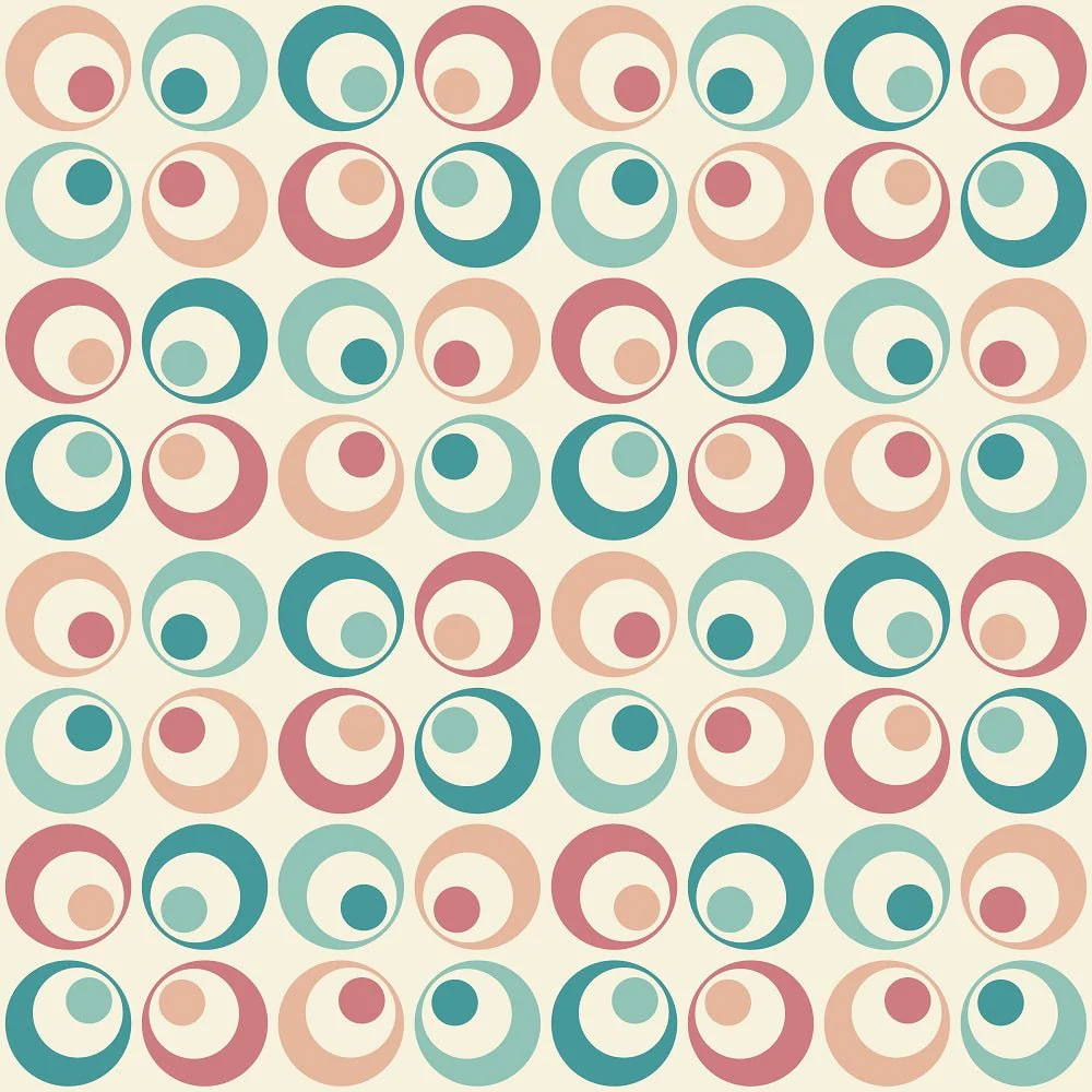 Retro Multi Bursting Flowers Fabric - Tan