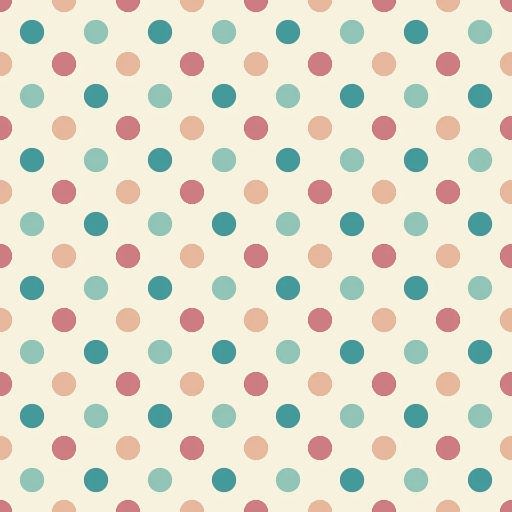 Retro Multi Dots Fabric - Tan