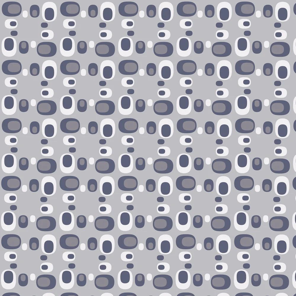 Retro Oval Fabric Variation 1 - Gray