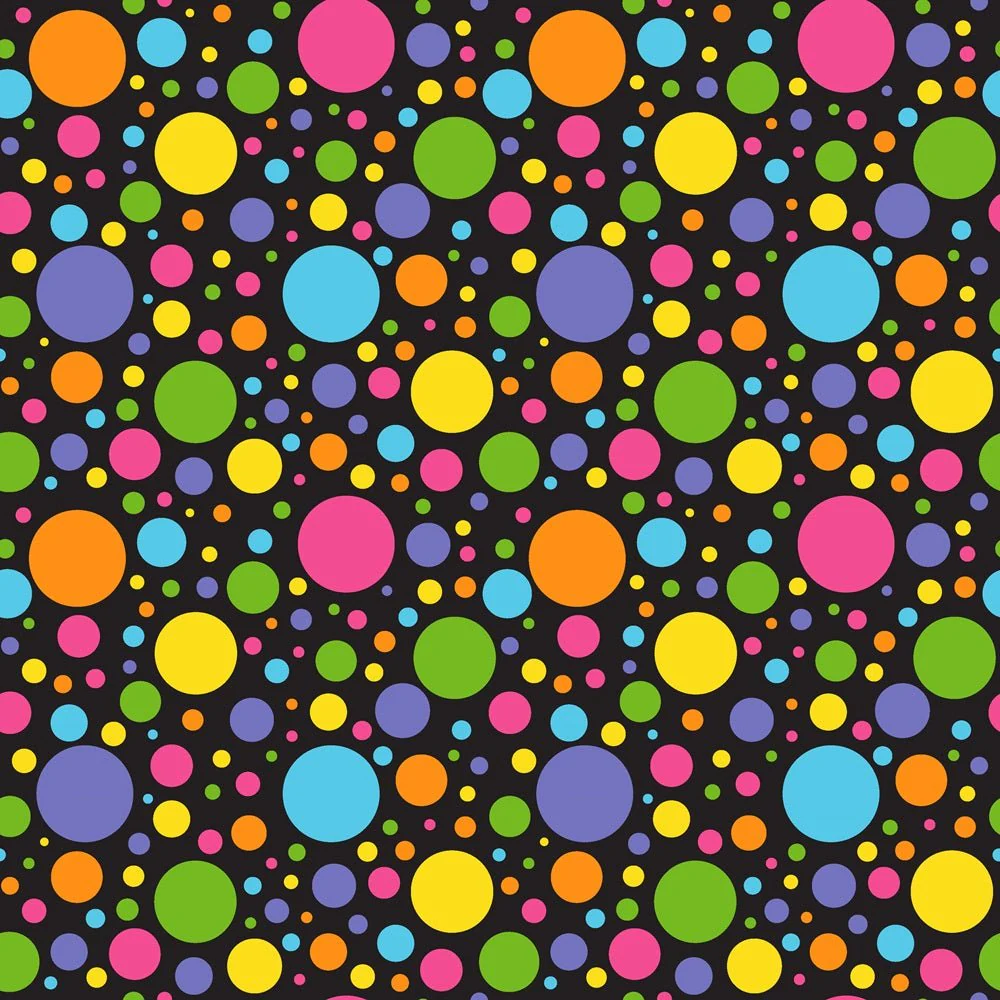 Retro Rainbow Dots Fabric - Multi